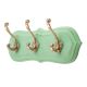 Green Golden Small Wall Wooden Iron Hooks